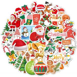 50 Stickers Noël Autocollants, Noël Pailletées, Décoration Stickers Pour Emballage Cadeau, Fête Noël, Diy Cartes Noël, Cartes Scrapbooking Noël, Enveloppe - Neuf