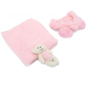 Echarpe Pour Nouveau-Ne, Douce Pour La Peau, Joli Chapeau, Ours, Poupee, Accessoires De Photographie Pour Bebe, Tenue Rose, Chapeau, Echarpe Et Poupee - Neuf