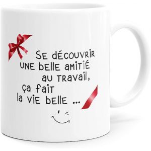 Eryi-Mug Humour Collègue Tasse Message Drôle Amitié. Idée Cadeau Original Pour Départ En Retraite Mutation Travail Bureau Ami Homme Femme Pour Anniversaire Noël Souriez Dès Le Réveil. - Neuf