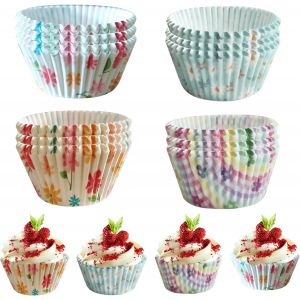 Subzonal-Lot De 400 Caissettes &Agrave; Cupcakes En Papier &Agrave; Motif Floral Pour D&eacute;coration De F&ecirc;te D'anniversaire, De Mariage (4 Styles) - Neuf
