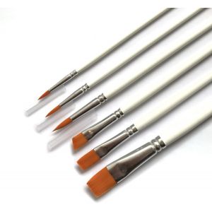 Ensemble De 6 Pinceaux Avec Des Cheveux En Nylon Pour Peinture ? L'huile Acrylique, Peinture De D&iquest;&iquest;Tail De Beaux-Arts - Neuf