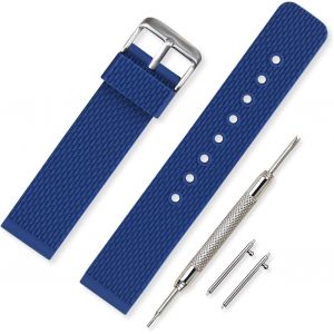 Kal-Bracelet Montre Imperméable Remplacer Silicone Bracelet Montre Homme Femme Noir - 18mm, 20mm, 22mm, 24mm Caoutchouc Montre Bracelet Avec Quick Release Pins - Neuf