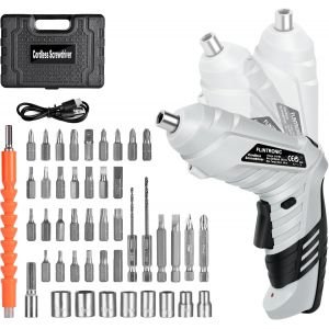 Perceuse Visseuse Sans Fil 3.6Nm, Visseuse Devisseuse 1300mAh 3.6V + 26 Accessoires, 2 Sens Rotation + Lampe LED, C&acirc;ble Charge USB, Id&eacute;al pour Artisans, Installation de Meubles et Jouets - Neuf