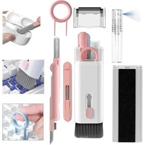 Kit de nettoyage &eacute;lectronique, nettoyage en profondeur 7 en 1, brosse de nettoyage pour clavier d'ordinateurs portables, objectif d'appareil photo, casques audio, ordinateurs portables Lego, t&eacute;l&eacute;phone, ordinateur, nettoyeur d'&eacute;cran &eacute;lectronique, rose. - N