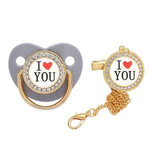 I Love You Letters Sucette Pour B&eacute;b&eacute; Sucette En Silicone Pour Nouveau-N&eacute; Violet Mamelon Pour B&eacute;b&eacute; M Gris - Neuf