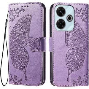 Kal-Coque Pour Redmi 13 (4g) / Poco M6 (4g) / Redmi 13 5g / Poco M6 Plus 5g (6.79"" Inches) Etui Flip Magnétique Avec 3 Fentes Pour Cartes 1 Portefeuille, Housse - Violet Clair - Neuf