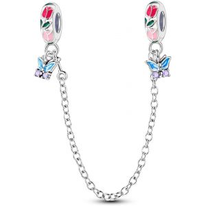 Eryi-Breloque De Chaîne De Sécurité En Argent Sterling 925, Pendentifs À Clip Pour Bracelet, Breloque D'espacement Pour Bouchon De Mauvais ?il, Papillon D'amour, Cadeau De Bijoux Pour Femme - Neuf