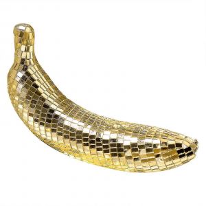 Figurine de banane scintillante, statue de fruit, boule disco, ornement pour soiree dansante et decoration d'evenement - Neuf