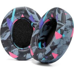 Coussinets pour Beats Studio 2 & 3 (B0501,B0500) avec et sans Fil par Wicked Cushions|Ne Convient Pas à Beats Solo|Cuir PU Souple,Mousse améliorée et adhésif Plus résistant|90's Black - Neuf