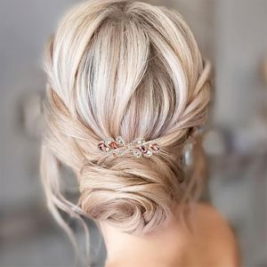 Kal-Barrette En Cristal De Strass Barrette Pour Cheveux De Mariage Barrette En Cristal Brillant Barrette En Or Accessoires De Cheveux Décoratifs Pour Femmes Et Filles Cadeaux(Champagne Crystal) - Neuf