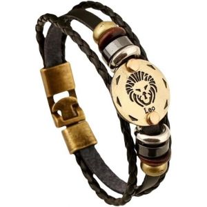 Kalsw-Bracelet Femme Scorpion Cuir De Vache Tissé Multi-Couches Bracelet Homme Constellation Casual Vintage Convient À Tous Les Types D'assortiment - Neuf