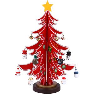 En Bois De L'arbre De No&euml;l De Bricolage Cr&eacute;atif Miniature De L'arbre De No&euml;l Jeu De D&eacute;coration De Festival Partie Arbre De No&euml;l D&eacute;coration De Table Pour Les F&ecirc;tes, Festival, Maison, Bureau - Neuf