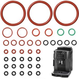 Lot de 39 joints toriques - Kit de maintenance - Compatible avec les machines &agrave; caf&eacute; DeLonghi ESAM/ECAM/ETAM - Pour unit&eacute; d'infusion - Bloc thermique - Mousseur &agrave; lait - Neuf