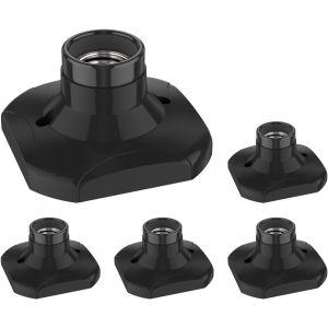 Kal-5 Pièces Plafonnier/Douille De Lampe Elektra, Porcelaine, Noir, 1x E27 Max. 60w - Neuf