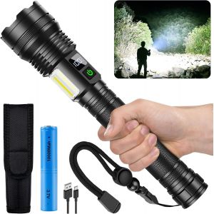 Lampe Torche Rechargeable 990 000 Lumens, Extrêmement Lumineuse, Rechargeable Par Usb, Lampe De Poche Tactique, Zoom, Ip67, Étanche, 10 Modes D'éclairage Pour La Maison, L'extérieu[Mat790851] - Neuf