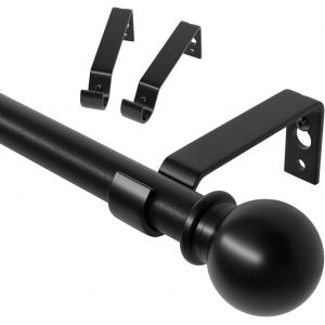 Tringle Rideau Noire 80-157 Cm,Tringle À Rideau Extensible Avec Support,Ajustable Kit Tringle A Rideaux Pour Fenetre,Tringle Voilage En Métal De 5/8 De Diamètre Pour Chambre,Salon - Neuf