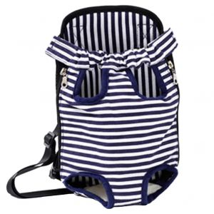 Hjlian Sac De Transport Portable Pour Animaux De Compagnie, Chat, Chien, Sac A Dos Respirant A L'avant, Sac De Voyage Avec Jambes Vers L'exterieur (Rayures-L) - Neuf