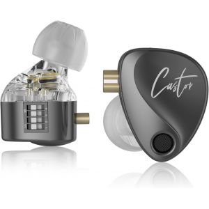 KARWL-Kz Castor Iem Écouteurs Intra-Auriculaires Avec 2 Pilotes Dd Ecouteurs Filaire Avec Micro Casque Renforcé En Basses Interrupteur De Réglage Oreillette Avec Embouts En Silicone - Neuf
