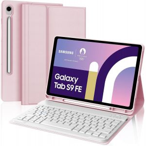 Clavier pour Samsung Galaxy Tab S10 FE 2025/S9 FE 10.9""/S9 11"" 2023, &Eacute;tui Clavier pour Samsung Tab S9 FE 2023 Bluetooth Magn&eacute;tique D&eacute;tachable Fran&ccedil;ais AZERTY Layout, Rose - Neuf