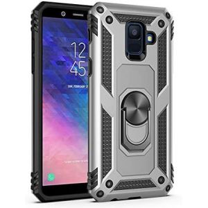 Kal-Coque Samsung Galaxy J8 2018, Silicone Souple Et Pc Dur Coque Avec Support Béquille Métal Multi-Angles Etui, Protection Double Couche Multi-Fonctionnel Housse Pour Samsung Galaxy J8 2018 - Neuf