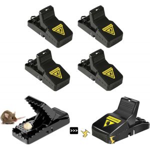 KALANKA-Pièges à Rat, 4PCS Piège à Souris avec Appât Réutilisable Souris Professionnel avec Gobelet Appât Amovible Tapetteà Souris pour Maison Cuisine Jardin - 10.5 * 6.5 * 5cm - Neuf