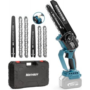 CHECARZHN--NO1-Mini Tronçonneuse Électrique Sans Fil 6 Et 8 Zoll, Compatible Avec Batterie Makita 18V, Sans Balais, Système De Lubrification Amélioré, Tronçonneuse Pour Coupe De Jardin¿Sans Batterie¿ - Neuf