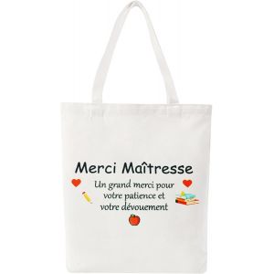 KALANKA-Totebag Maîtresse, Totebag Atsem, 100% coton Cabas Sac Maîtresse Cadeau de Fin d'Année, Cadeau Noël Maîtresse, Merci Maîtresse - Neuf