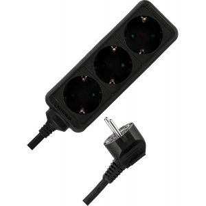 Multiprise 3 Prises, câble de 5 m, 3500 W, Noir - Neuf