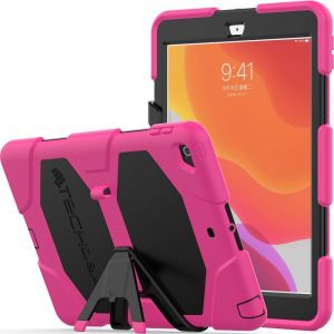 LORANKA-G-Shock &Eacute;tui pour iPad 10.2 2021/2020 / 2019 [9&egrave;me, 8&egrave;me 7&egrave;me g&eacute;n&eacute;ration] Coque Rigide, Haute Protection Antichoc avec Support Amovible - Housse pour Enfants &Eacute;coles Ouvriers - Rose - Neuf