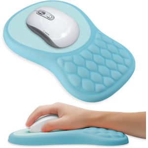 JGD-Tapis de souris avec coussin en gel, tapis de souris ergonomique avec base en polyur&eacute;thane antid&eacute;rapante, tapis de souris en mousse &agrave; m&eacute;moire de forme pour jeux, maison, bureau - Neuf