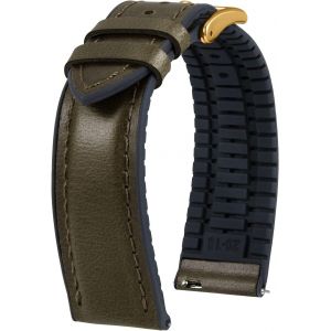 Eryi-Bracelet Montre En Cuir 22mm 21mm 20mm 19mm 18mm 16mm 14mm Cuir Ciré À L'huile Et Silicone Hybrid Bracelets De Montre À Dégagement Rapide Pour Homme Femme 6 Couleurs - Neuf