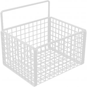 Panier De Rangement Mural, Paniers De Cuisine Suspendus, Panier Suspendu En Fil Métallique, Panier À Fruits Mural Sans Perçage, Petit Panier En Métal Adhésif, Paniers Muraux En (White) - Neuf