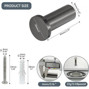 Crochets À Visser Patère Murale Ronde 45Mm, Crochets Muraux En Acier Inoxydable, Robuste Patère Pour Salle De Bain Chambre Cuisine Entrée, Accroche Serviette, 2 Pcs Gris[CHU10502014] - Neuf