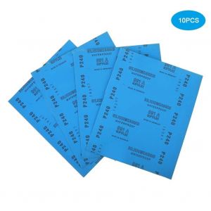10pcs Sec Humide &Agrave; Double Usage Feuilles De Papier De Verre Outil De Polissage De Surface Pour Meubles En M&eacute;tal240 Grain - Neuf