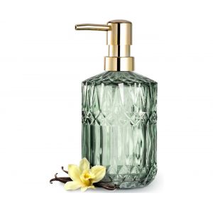 Distributeur de savon en verre transparent avec pompe en plastique ABS, distributeur de lotion pour la cuisine et la salle de bain (vert) - Neuf