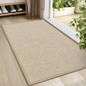 Chenquansarl-Tapis Entree Interieur, Paillasson Interieur Entree Antidérapant, Tapis Interieur Entree Absorbant Lavable, Tapis D'entrée Fin Tapis De Porte Pour Entrée, Couloir, Cuisine, Kaki, 60 X 90 - Neuf