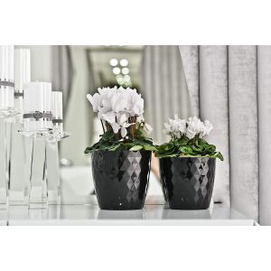 Pot De Fleurs,Pot De Plantes En Plastique,Lot De 2,Forme Ronde,Cache-Pot (20 Cm,Blanc) - Neuf