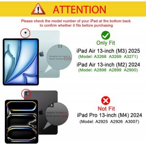 Kalanka-Coque Pour Ipad Air 13 Pouces (M3) 2025/(M2) 2024, Housse Étui De Protection, Veille/Réveil Automatique -Rose Pastèque - Neuf