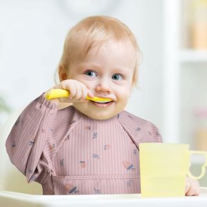 Bavoirs Avec Des Manches, Manches Longues Bavoirs B&eacute;b&eacute; Bavoir Imperm&eacute;able &Agrave; L'eau Avec Des Poches Pour Les Nourrir Et Jouer Avec Votre B&eacute;b&eacute; Pour B&eacute;b&eacute; Enfant En Bas &Acirc;ge 6-12 Mois (Rose) - Neuf