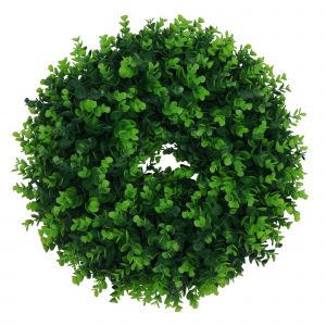Couronne artificielle HWC-O97, couronne de porte, couronne de table, buis d&eacute;coratif, int&eacute;rieur/ext&eacute;rieur, &Oslash; 45 cm - Neuf