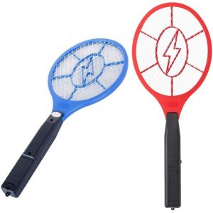 KALANKA-.- Lot de 2 Raquettes Electriques Anti Insectes - Piles AA (Non incluses), 43x17cm, Mouches, Moustiques, Guêpes - Couleur Aléatoire - 2 Pièces - Neuf