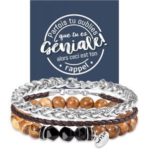 Eryi-Cadeau Homme,Bracelet Pierre Naturelle Homme,Cadeau Personnalisé,Idée Cadeau Homme,Cadeau Anniversaire Homme Pour Papa,Grand-Père,Ami Frère,Petit Ami,Mari - Neuf