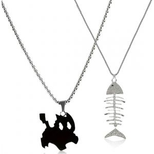 Kal-2 Pièces Collier Pour Chat, Pendentif Chat, Collier D Amitie Pour Best Friend, Amitié Pendentif Collier, Collier Bff Pour Femme, Meilleurs Amis Collier, Pour Soeur Friend Cadeau Anniversaire - Neuf