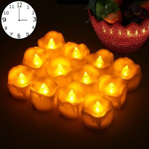 SJZG-Lot De 12 Bougies Led Lumi&egrave;re Vacillante Sans Flamme Fonctionnement &Agrave; Piles Style Bougie Chauffe-Plat Pour Arbre De No&euml;l, Noce, Anniversaire Led Teelichter - Neuf
