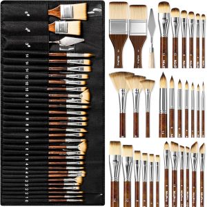 Mevronisshop-Lot De 30 Pinceaux Professionnels Pinceaux Pour Peinture Acrylique, Huile, Aquarelle, Gouache Fournitures Artistiques - Neuf