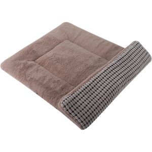 Tapis De Lit Pour Chien,Coussin Pour Chat Doux Et Chaud,Lavable En Machine,Canapé Pour Animaux De Compagnie À Double Usage Ps085 (90x70 Cm,Kaki) - Neuf