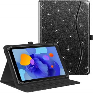 Kal-Coque Universelle Pour Tablette 10 Pouces (9''-10.5''/10.9''/11''), Housse Multipositions Pour Tablette Teclast, Blackview, Yestel, Yotopt, Meberry, Oscal Etc, Noir Pailleté - Neuf