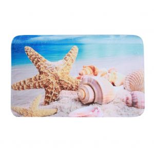 Hjlian Tapis De Porte Antiderapant En Flanelle Pour Salle De Bain, Salon, Table De Chevet (Etoile De Mer) - Neuf