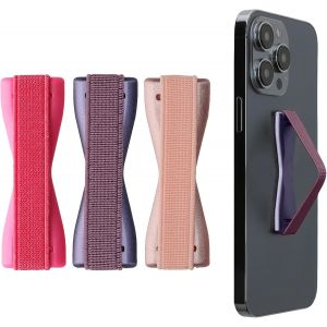 Kal-3x Support Doigt Smartphone - Accessoire Doigt Pour Téléphone Portable - Sangle Poignée Dos Smartphone - Or Rose-Fuchsia-Bordeaux Foncé - Neuf