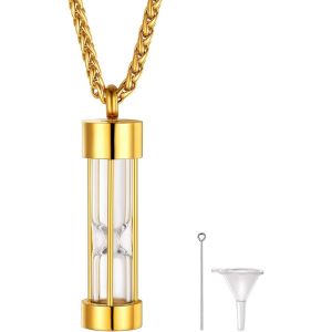 Tianyi-Collier Urne Funéraire Acier Inoxydable, Collier Arbre De Vie/Colonne/Chat/Sablier/Coeur, Pendentif Personnalisé Collier Urne Crémation Pour Homme Femme - Neuf